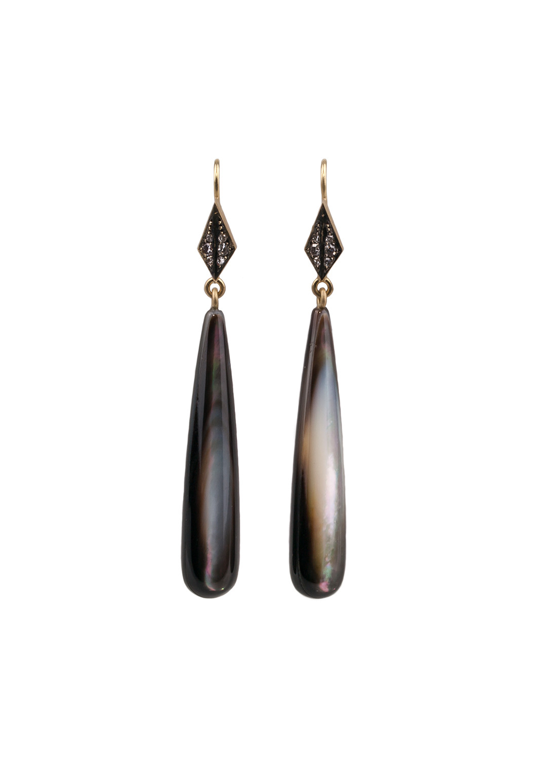 Sylva & Cie Diamond & Mother of Pearl Long Dangle Earrings | OsterJewelers.com