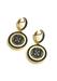 Valente 18K Yellow Gold Black Diamond Signet Disc Earrings | OsterJewelers.com