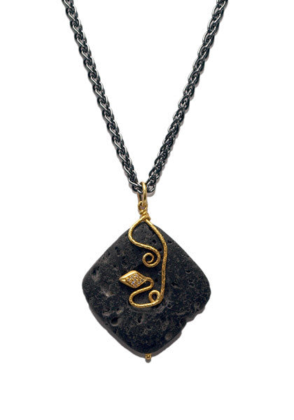 Raw Black Agate Stone Necklace - Copper Jewelry- Solstice Waves –  solsticewaves