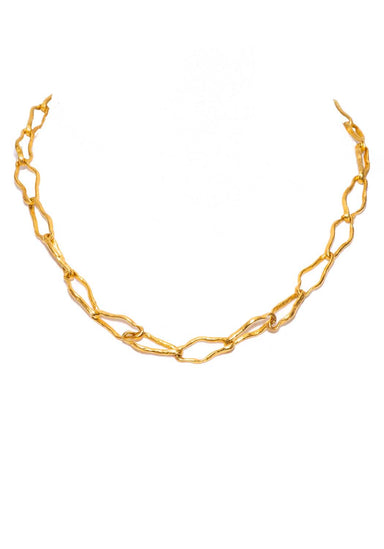 Lika Behar 24k Yellow Gold 18" Organic Link Necklace | OsterJewelers.com