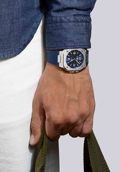 Bell & Ross BR 05 Blue Steel Rubber Strap | Ref. BR05A-BLU-ST/SRB | OsterJewelers.com