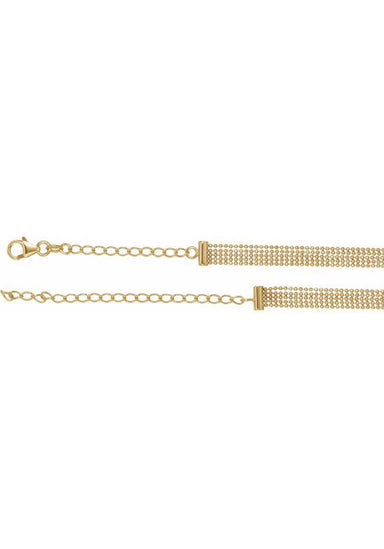 14KYG 5-Strand Solid Bead Chain Choker Necklace | OsterJewelers.com OsterJewelers.com