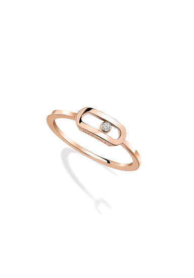 Messika Move Uno Smooth 18K Rose Gold Diamond Ring | Ref. 04705-PG | OsterJewelers.com