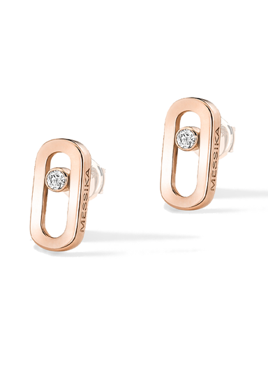 Messika Move Uno 18K Rose Gold Diamond Stud Earrings | Ref. 12305-RG | OsterJewelers.com